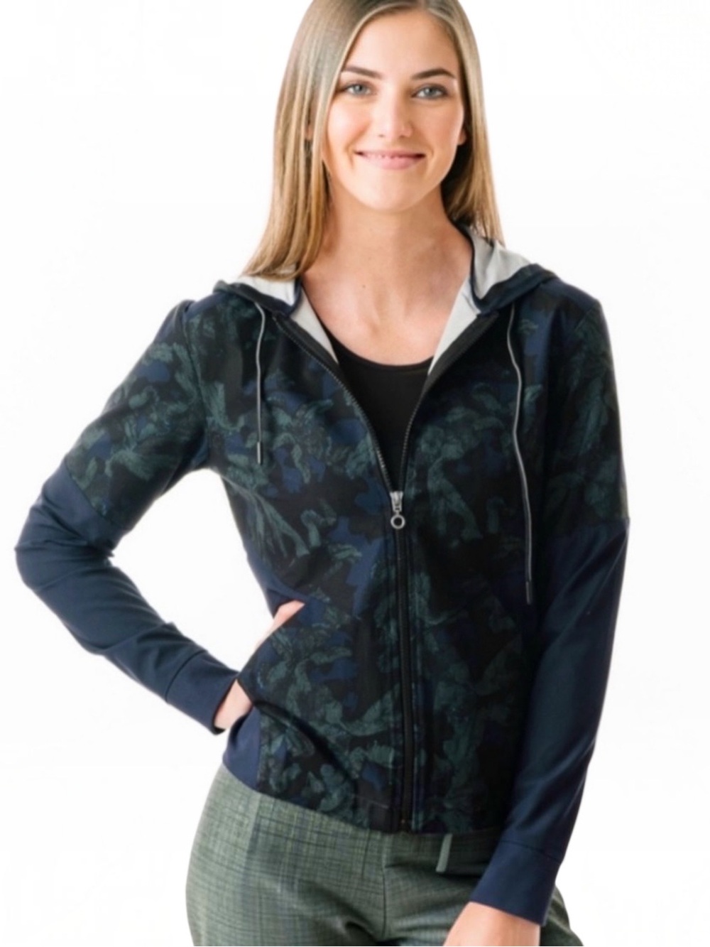 NEW Zyia Active Evening Paradise Mesh Zip-Up Hoodie Jacket Size XLarge NWT